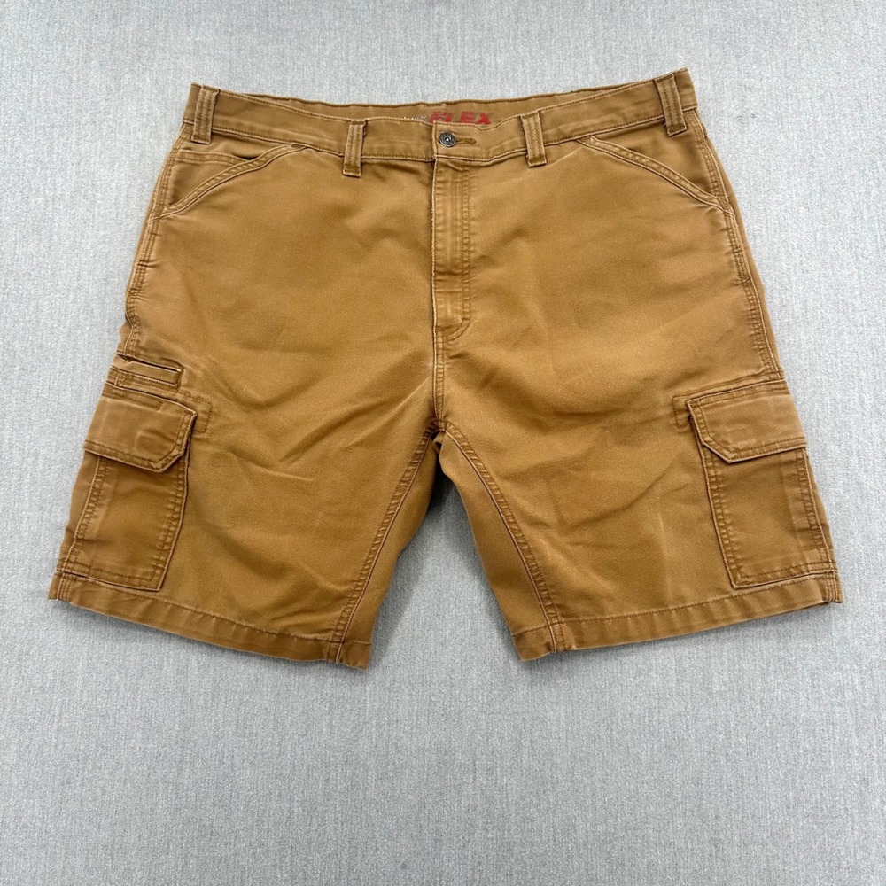 Dickies Cargo Shorts Men 42 Brown Flex Relaxed Fit Canvas Utility Workwear